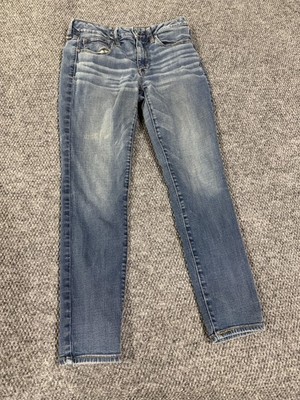 American Eagle Outfitters Jeans Womens 8 Short Blue Distressed Skinny Denim