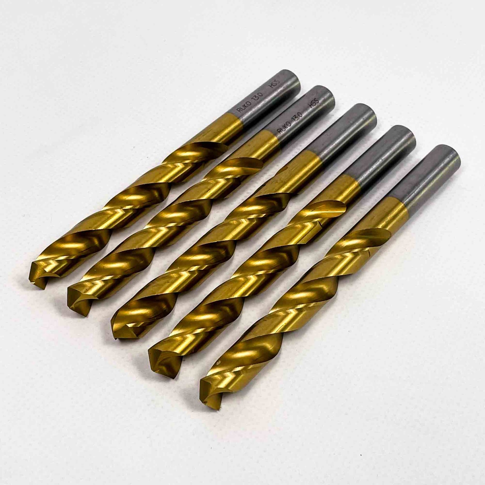 RUKO 5x Spiralbohrer DIN 338 Typ N TiN HSS Ø 13 mm - 250130T