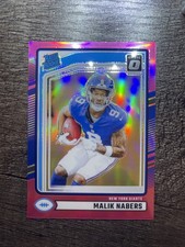 2024 Panini Donruss - Rated Rookie Malik Nabers #383 Optic Preview Pink Prizm RC