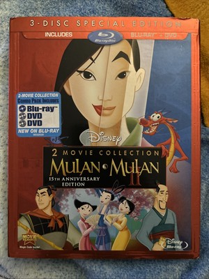Mulan/Mulan II 2 Pack Blu-ray DVD 2013 3-Disc Set Special Edition - NEW!