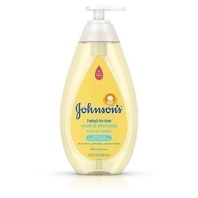 Johnson's Head-To-Toe Tearless Gentle Baby Wash & Shampoo, 16.9 fl. oz (2 packs)