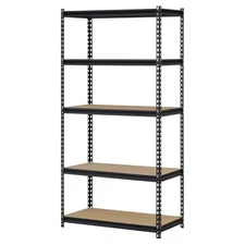 Muscle Rack 36"W X 18"D X 72"H 5 Tier Steel Shelving Black 4000 Lbs. Capacity