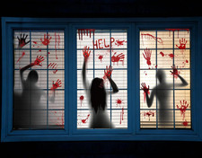 Large Bloody Halloween Decorations Bloody Handprint Footprint Window Clings Scar