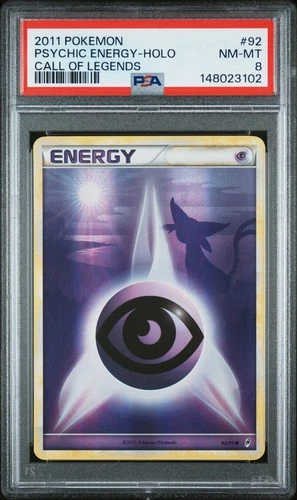 2011 POKEMON CALL OF LEGENDS #92 PSYCHIC ENERGY-HOLO PSA 8