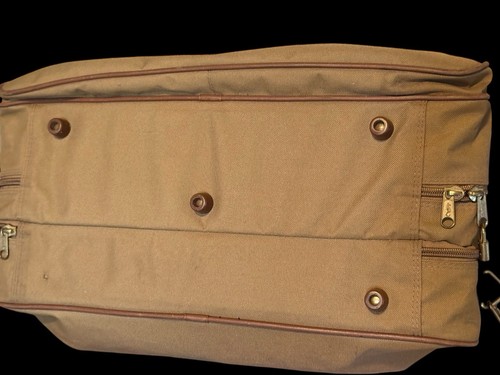 VTG 80s Atlantic Luggage Set Duffle, Garment & Carry-on Bag Canvas Faux Leather - Picture 10 of 18