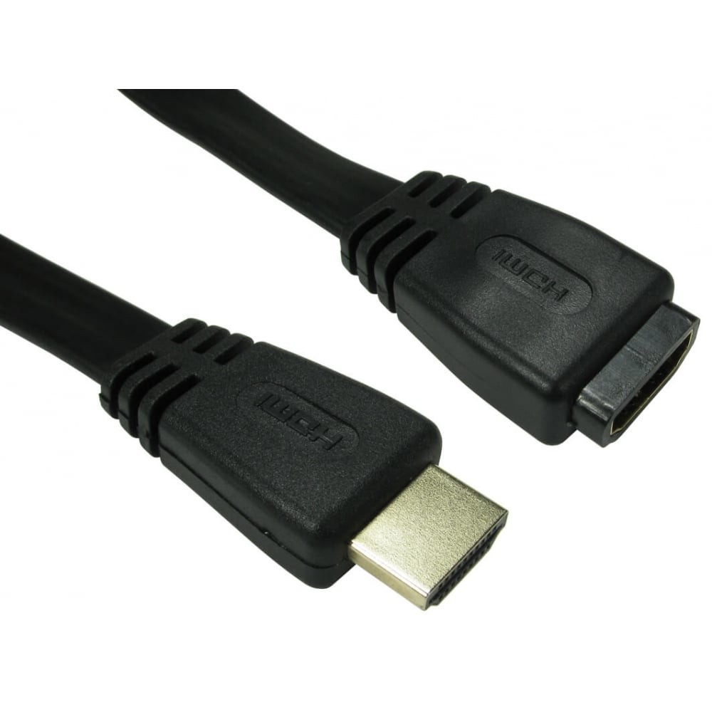 Cables Direct 2m Flat HDMI High Speed with Ethernet Extension Cable