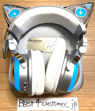 Brookstone Ariana Grande Cat Ears Headphones Wireless Bluetooth Speaker W/Case