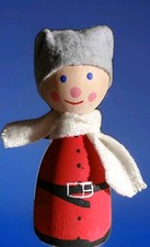 Tomte Vtg Swedish Art Wood Elf Gnome Christmas Figurine Handmade 3.75" Signed