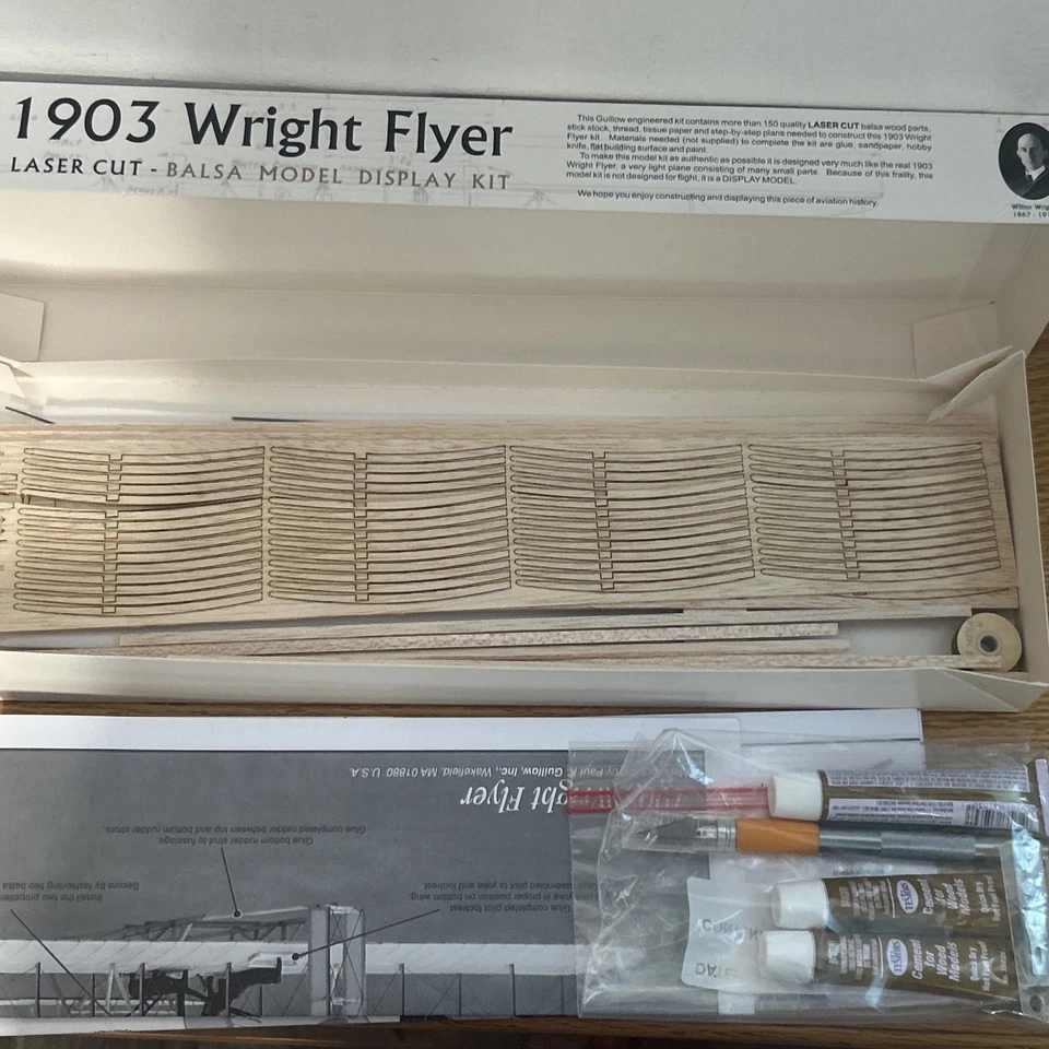 New Guillow 1903 Wright Brothers Flyer [GUI1202] Laser Cut Balsa Wood Model Kit - Image 2 of 4