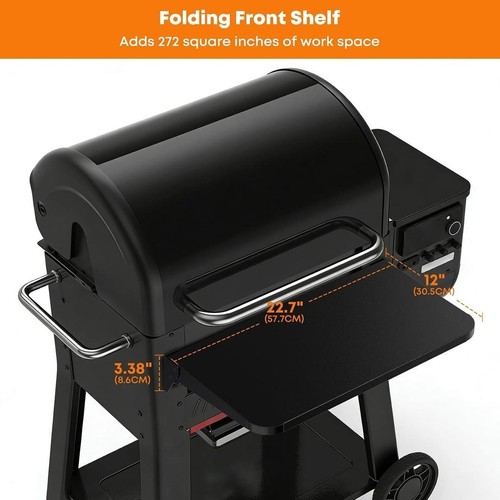 Folding Front Shelf for Weber Searwood 600/Smoque Pellet Grill 22.7" X 12" READ