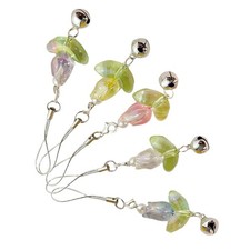 5 Pcs Phone Accessories Charm Chain Strap Flower Keychain Bulk Mobile Bracelet