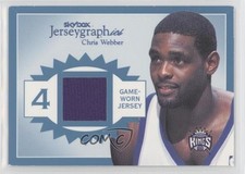 2003 Skybox Autographics Jerseygraphics Blue 204/220 Chris Webber #J-CW HOF 7xr