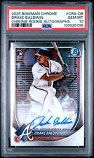 DRAKE BALDWIN 2022 BOWMAN DRAFT CHROME DRAFT PICK AUTOS #CDADBN PSA 10 GEM MINT