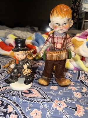 Authentic Goebel Hummel Figurines Set: Chimney Sweep #12 & Accordion Boy #185