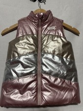 Calvin Klein Puffer Vest Metallic Multicolor Full Zip Girls Size 5