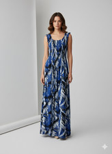 Womens Plus Size Abstract Print Maxi Elasticated Dress Up to UK SIZE 22 P27