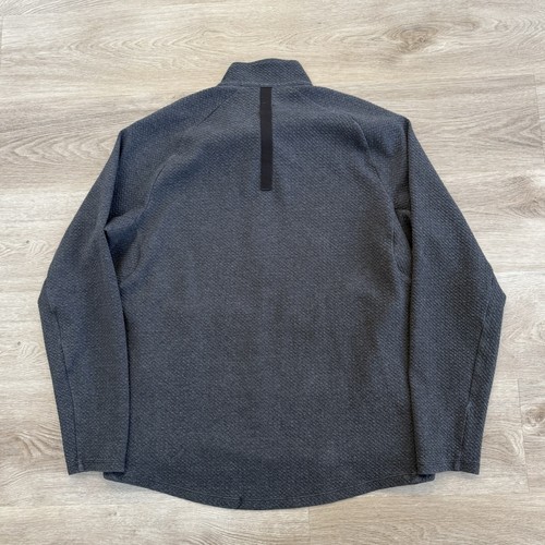Lululemon Pullover Mens Large Gray Textured At Ease Half Zip Sweatshirt Athletic - Picture 7 of 7