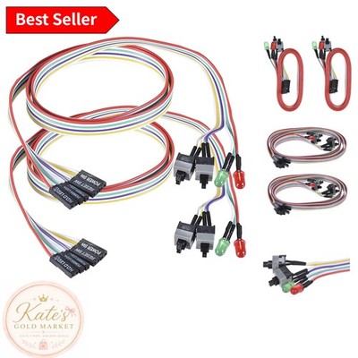 2-Pack 27-Inch 2-Pin ATX Power Cable with LED Indicators for PC Upgrades