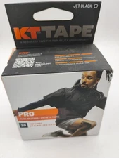 KT Tape Pro Kinesiology Therapeutic Jet Black 20 Pro  2” x 10” strips support