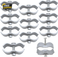 10PK 1-3/8in Dog Kennel Clamps Galvanized Steel Chain Link Fence Panel