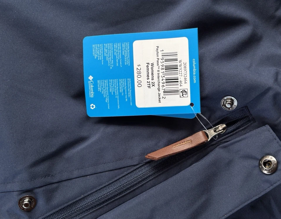 Columbia Payton Pass ll Interchange Navy Blue Jacket Coat Vest 3-in-1 NWT - Image 3 of 4