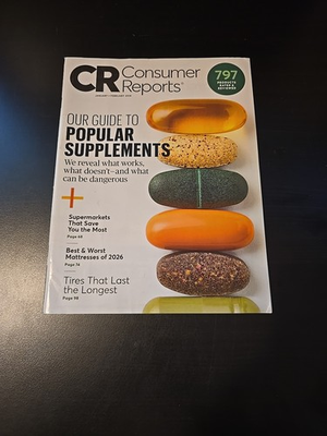 #ad #ad Consumer Reports Jan Feb 2026 quot;Our Guide To Popular Supplementsquot; $10.99