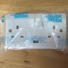 Click Mode 13-amp Two Gang Socket With USB A 5V 2.1 A