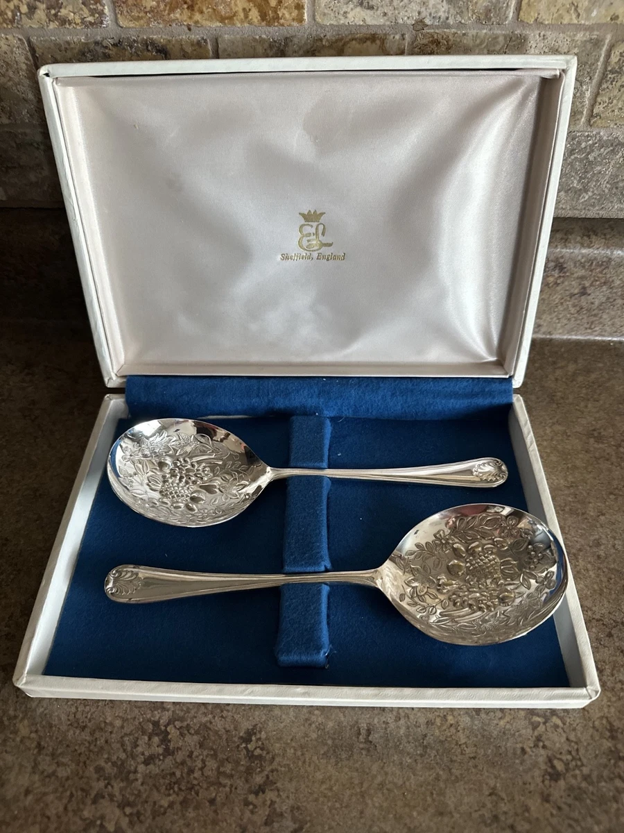 25+ Sheffield Berry Serving Spoon Antique US Silver-Plated