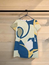 Marc Jacobs Sheath Dress Geometric Blue Yellow Cream Short Sleeve Pockets Size 4