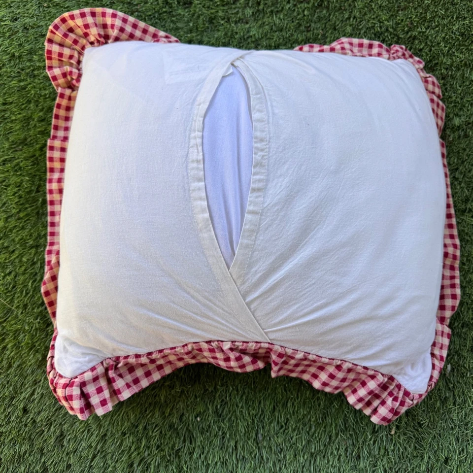 Quilted Pillow Set Embroidered Floral Accent Decorative Pillows Cottagecore - Image 4 of 4