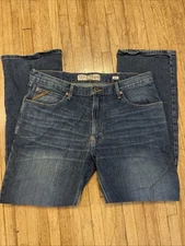 Ariat M4 Relaxed Bootcut Jeans Mens 36x30 Blue Western Denim Whiskering Cowboy