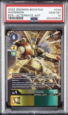 2022 DIGIMON BT08-BOOSTER NEW AWAKENING ALTERNATE ART #039 RAPIDMON PSA 10