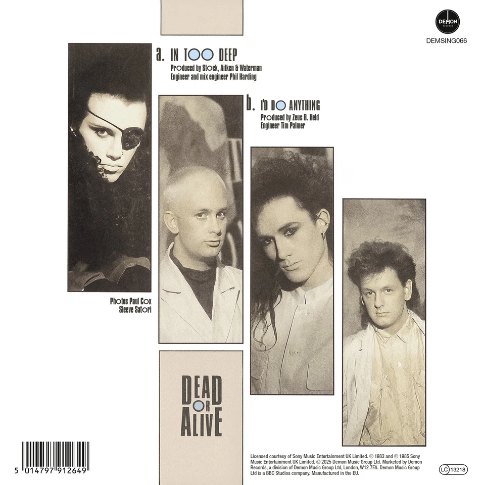 Dead Or Alive In Too Deep (Vinyl) 7" Single Picture Disc (UK IMPORT) - Image 3 of 3