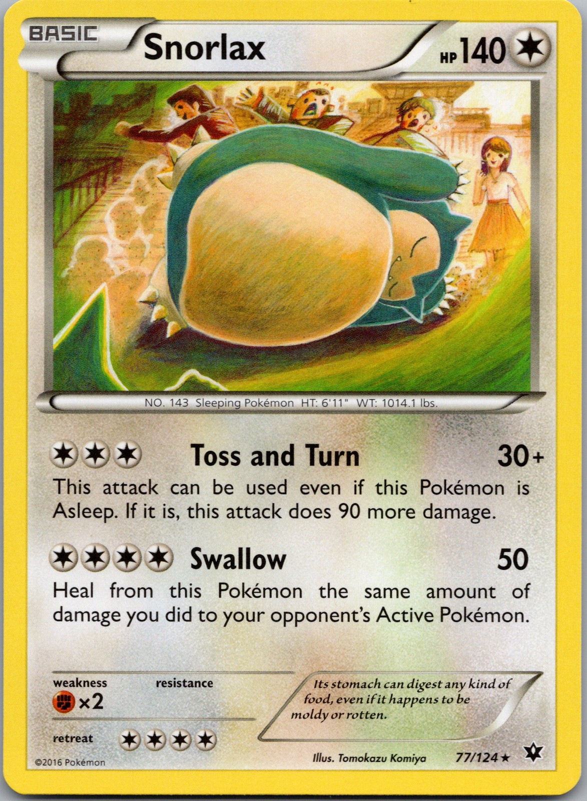 Snorlax Rare XY - Fates Collide 77/124 NM