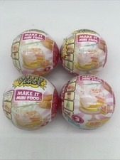 New, Sealed Lot of 4 MGA's Mini Verse Make It Mini Food Diner Series 3 FreeS H