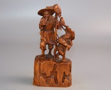 Exquisite Boxwood Fisherman Ornament