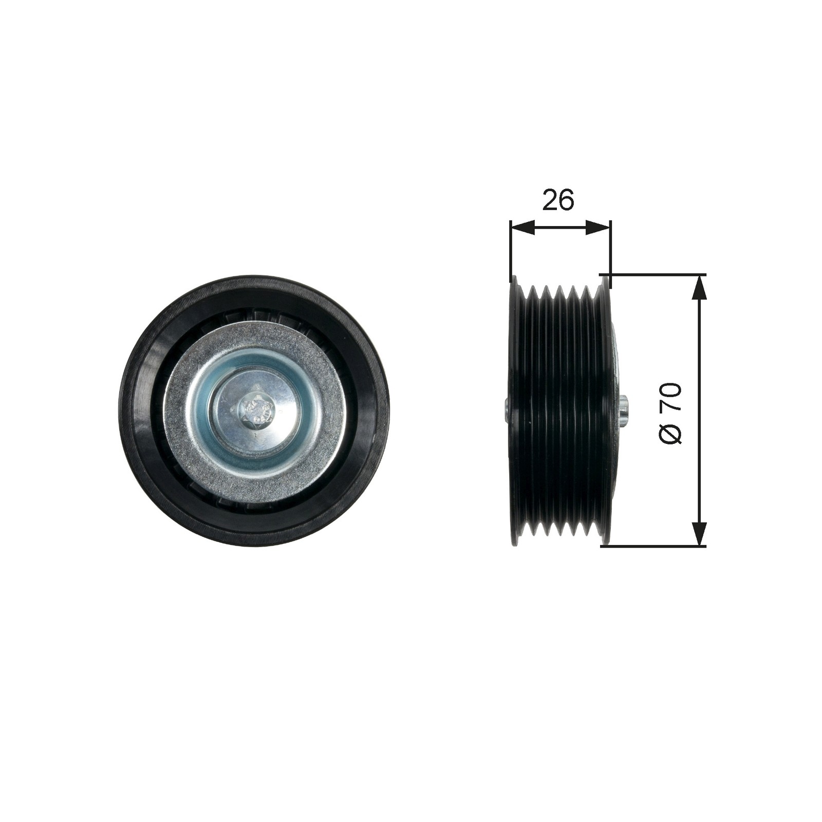Upper GATES T36469 Deflection/Guide Pulley, V-ribbed belt for ALFA ROMEO,FIAT,LA - Image 8