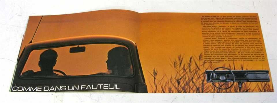 HONDA N600 Car Sales Brochure 1969 #8008-O-M French - Image 3 of 4