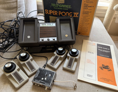 Telegames Super Pong IV Console w/ Original Box & Instructions Vintage Retro