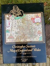 Wooden Jigsaw Puzzle: Christopher Saxton. Map of England and Wales