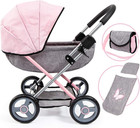 : 4-in-1 Toy Baby Doll Pram Stroller Cosy Set - Dolls Up to 18" (Pink/Grey) | Ba