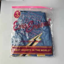 Eric Emanuel Lightning Bolt Mesh Athletic Shorts Blue Men's Size M