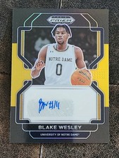 2022 Prizm Draft Picks DP-BWE Blake Wesley Black Gold Prizm Auto /5