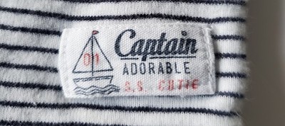 Carter's 3 Month White And Blue Strip Captains Mate Baby Shirt