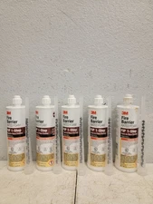 5 Pack 3M Fire Barrier Rated Foam FIP 1-Step 12.8 Fl Oz Cartridge, W/ NOZZLE