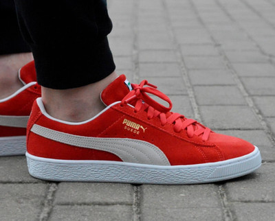MENS Puma Suede Classic XXI Shoes Sneakers HIGH RISK RED 374915 02 Sz 10.5, 11.5