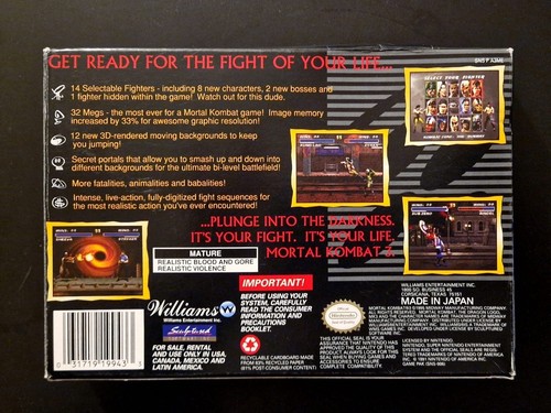 Mortal Kombat 3 Super Nintendo (Complete in Box) Ex UNTESTED!! - Picture 2 of 17