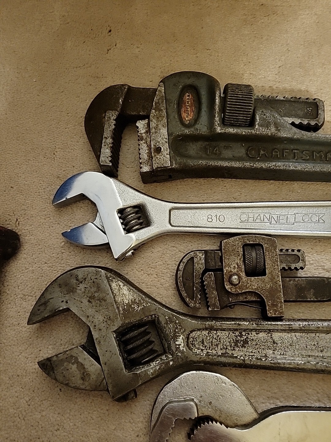 Vintage Antique adjustable pipe wrenches lot Of 10 Channellock