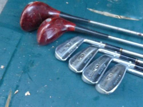 Vintage Wilson/MacGregor Leather Grip Golf Club Irons and Woods - Picture 12 of 15