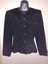 Vintage 80s Dejac Paris Black Jacket With Bow Back Detail Size Small